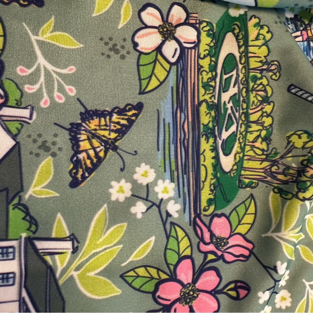 Katherine Way 2X UPF 50+ Botanical Print Sun Golf  Shirt Made USA NWT Stretchy - Picture 12 of 15